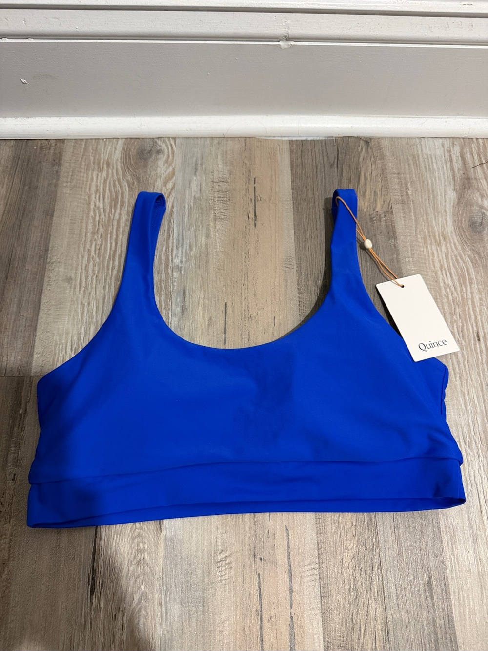 Quince Cobalt Blue Bikini Top Size Large NWT
